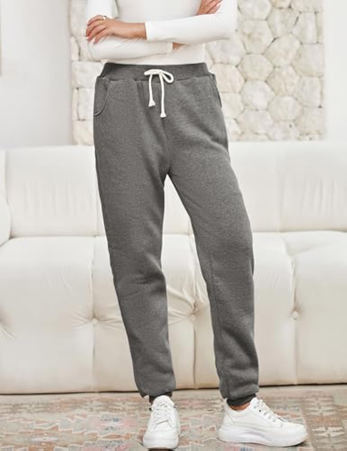 Sherpa Lined Sweatpants Joggers Pants