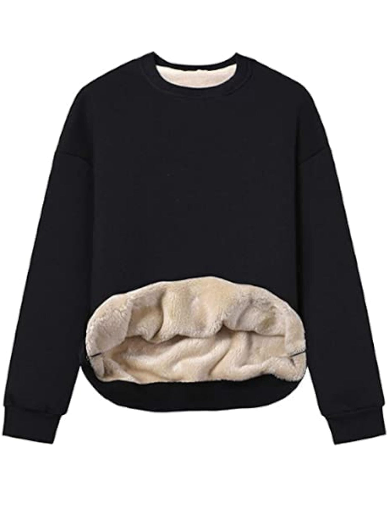 Winter Fleece Sherpa Lined Crewneck Sweatshirt