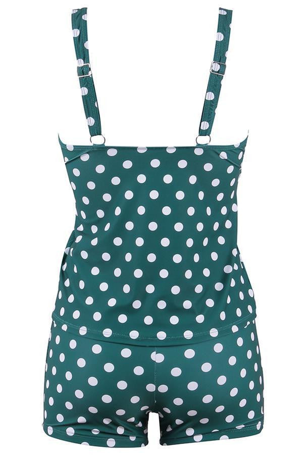 POLKA DOT PRINT SLIM TANKINI SET